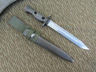 Canadian Fn Sterling Fal C1 / C2 Bayonet With Frog Stamped 1956 Early Date