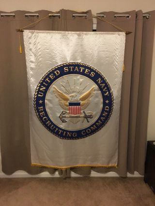 Rare Huge 6’ U.  S.  Navy Recruiting Command Military Banner Flag