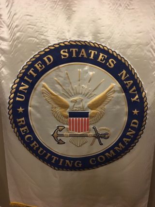 RARE HUGE 6’ U.  S.  NAVY RECRUITING COMMAND MILITARY BANNER FLAG 2