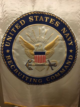 RARE HUGE 6’ U.  S.  NAVY RECRUITING COMMAND MILITARY BANNER FLAG 6