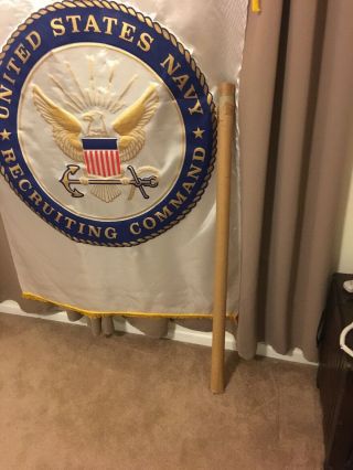 RARE HUGE 6’ U.  S.  NAVY RECRUITING COMMAND MILITARY BANNER FLAG 7