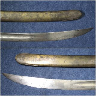 LARGE AND HEAVY US PRE CIVIL WAR SWORD WITH BRASS SCABBARD 10