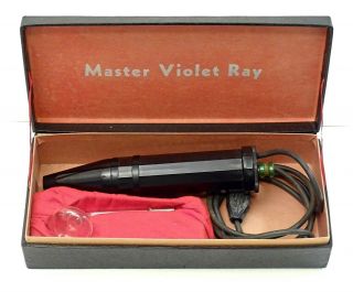 Master Violet Ray Wand Tesla Coil Quack Medicine Massage Instrument W/case M66