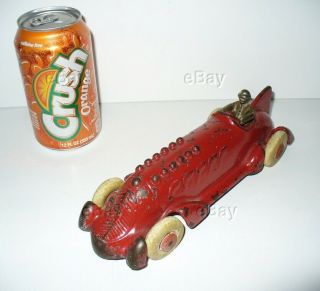 Antique Cast Iron Hubley Race Car Toy Racer Boat Tail Fin Arcade Kenton