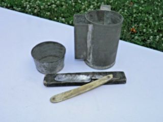 Civil War Tin Shaving Cup Or Mug And Razor