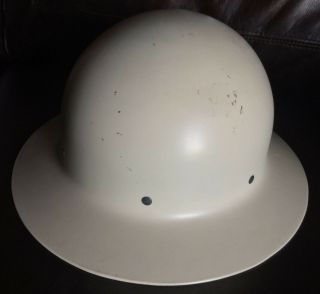 Vintage White Civil Defense Helmet