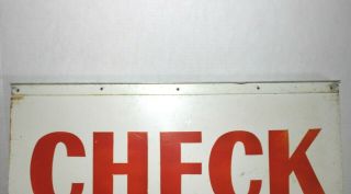 VINTAGE MILITARY CHECK POINT METAL SIGN,  RACE TRACK,  U.  S.  ARMY,  SECURITY 21 x 16 7