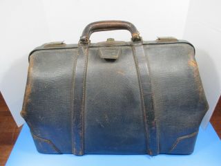 Antique Large Authentic Leather Doctor Style Bag and Tote 23 