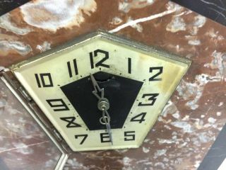 Art Deco Marble Onyx Mantle Clock w/ matching Garnitures 3