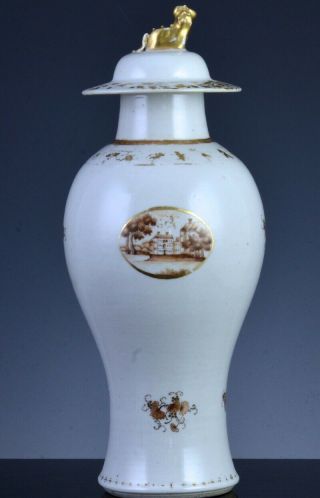 FINE & RARE 18THC CHINESE QIANLONG EXPORT AMERICAN MARKET SCENIC MEIPING VASE 3
