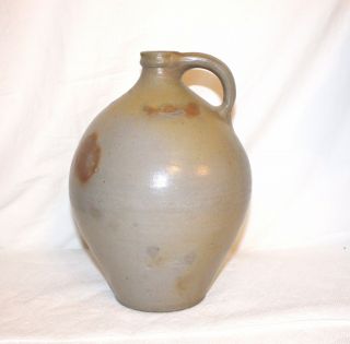 N CLARK & CO LYONS STONEWARE COBALT DECORATED JUG WITH HANDLE 4