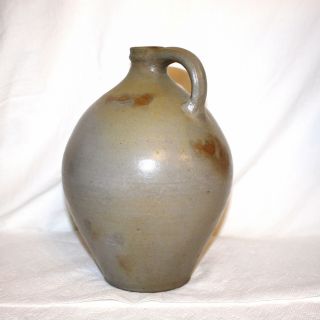 N CLARK & CO LYONS STONEWARE COBALT DECORATED JUG WITH HANDLE 9