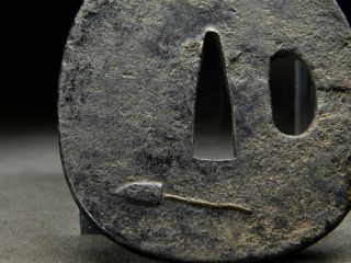 RARE ONI Demon TSUBA 18 - 19thC Japanese Edo Samurai Koshirae Antique 7