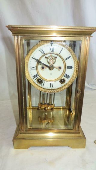Ansonia Crystal Regulator 1914 Very Open Escapment Keeps Time