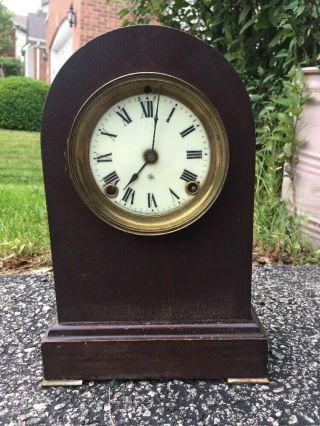 Antique Ansonia Mantle Clock With Porcelain Face