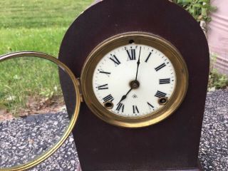 Antique Ansonia Mantle Clock With Porcelain Face 3