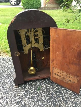 Antique Ansonia Mantle Clock With Porcelain Face 6