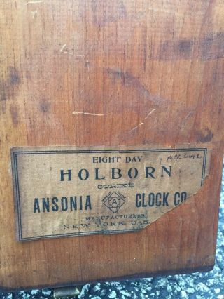 Antique Ansonia Mantle Clock With Porcelain Face 8