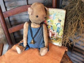 13 " 2016 N.  Young Folk Art Stuffed Sitting Bear - Reserved For Newworldautosales