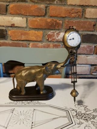 Pendulum Clock Bronze Elephant Statue
