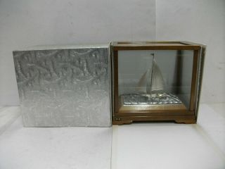 The Sailboat Of Silver Of Japan.  31g/ 1.  09oz.  Japanese Antique