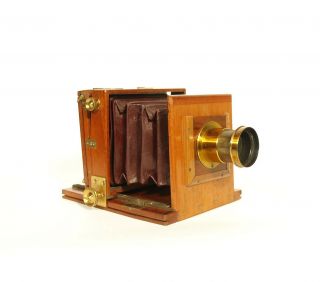 Ca.  1880 Marion & Co 1/4 Plate Wood Tailboard Camera w/Original Case 2