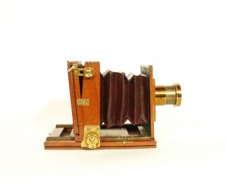 Ca.  1880 Marion & Co 1/4 Plate Wood Tailboard Camera w/Original Case 3