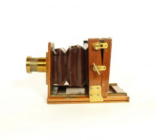 Ca.  1880 Marion & Co 1/4 Plate Wood Tailboard Camera w/Original Case 8