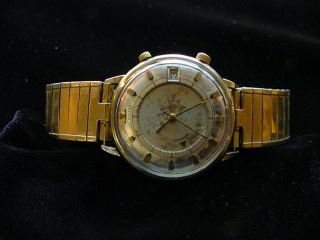 Lecoultre Memovx Alarm Watch.  Date Window.  Fancy Watch Band.  A Rare W.  W.