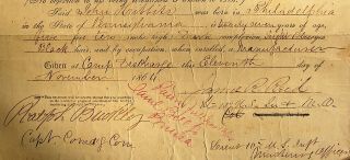 1864 Civil War Discharge Certificate Pennsylvania Infantry John Hibbits 3