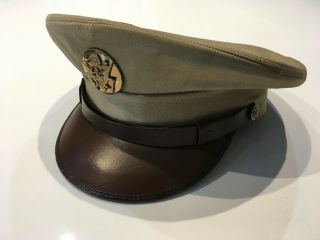 Very Good Wwii U.  S.  Army Service Cap Hat Size Summer 7 1/8 Ww2