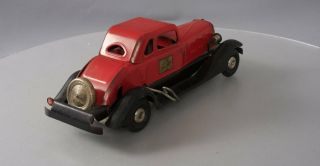 Hoge Vintage 1930 ' s Pressed Steel Fire Chief Car with Friction Motor 4