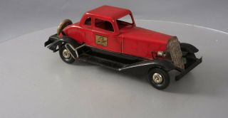 Hoge Vintage 1930 ' s Pressed Steel Fire Chief Car with Friction Motor 6