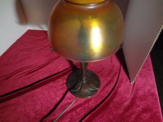 AUTHENTIC TIFFANY STUDIOS DESK LAMP BASE with AURENE SHADE.  426 12