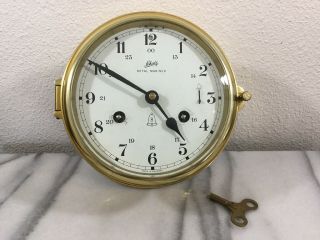 Vintage Schatz Ship’s Clock Royal Mariner 8 Day Brass Chiming Bells