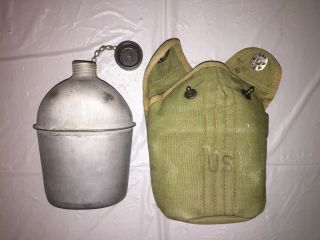 VINTAGE RARE 1943 WW2 US ARMY CANTEEN WITH CASE 2