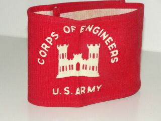 Us Military Ww1 Army U.  S.  Army Corps Of Engineers Armband Red White Real Rare