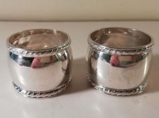 A Antique ' Martin Hall & Co ' Silver Napkin Rings : Sheffield 1895 2