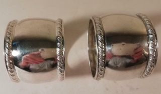A Antique ' Martin Hall & Co ' Silver Napkin Rings : Sheffield 1895 4