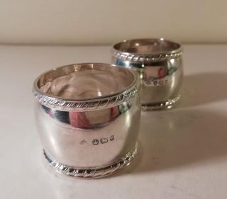 A Antique ' Martin Hall & Co ' Silver Napkin Rings : Sheffield 1895 5