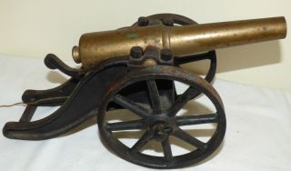 Antique Rare Strong F.  A.  Haven Ct.  Brass Cast Iron Signal Cannon 10 " Barrel