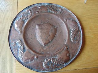 EUSTACE COPPER An Arts & Crafts copper plaque with the seal of St.  Mawes Cornwall 2