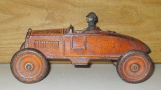 Rare Antique Toy Kenton Orange Boat Tail 3 Race Car Racer With Driver