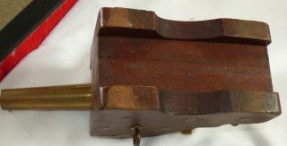 Antique Rare Strong F.  A.  Haven Signal Cannon Brass on Wood Base 9.  5 