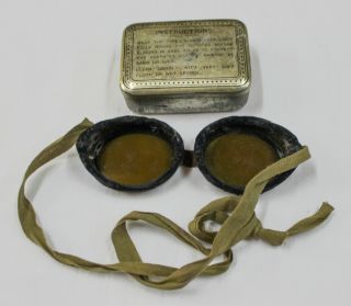 1941 WWII BRITISH ARMY GOGGLES WITH CASE VERY RARE 3