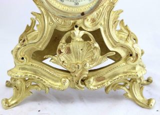 Antique Mantle Clock French Lovely 1870s Embossed Rococo Bronze Single Train 8