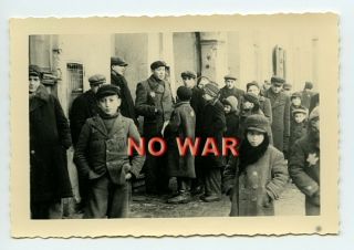 Wwii German War Photo Children Boys In Ghetto Poland