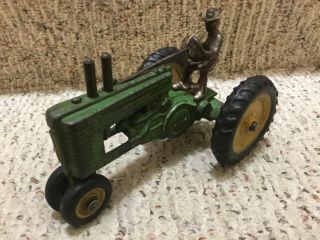 Vintage Arcade Cast Iron John Deere “A” Toy Tractor 1/16 scale Rare 10