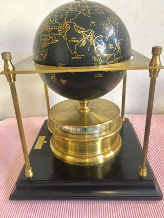 Rare Vintage English Made Royal Geographic Society World Globe Clock By Elliott 5