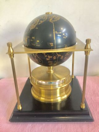 Rare Vintage English Made Royal Geographic Society World Globe Clock By Elliott 6
